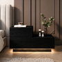 Hanah Home Kayra Mesita de noche con LED - Negro